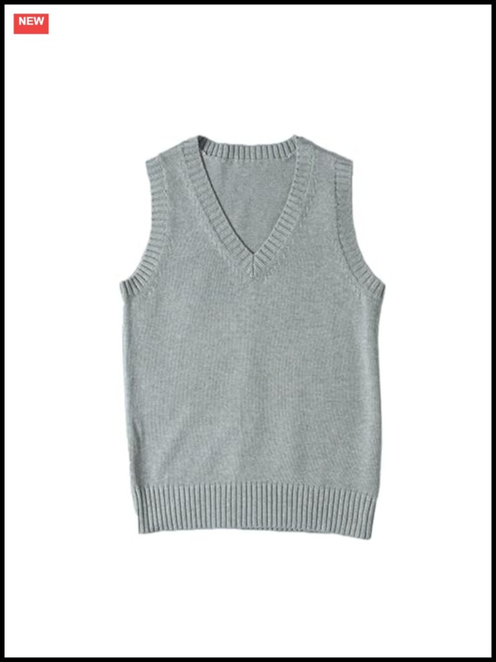 Womens V Neck Sweater Vest Cotton Knit Pullover Sleeveless Uniform Top